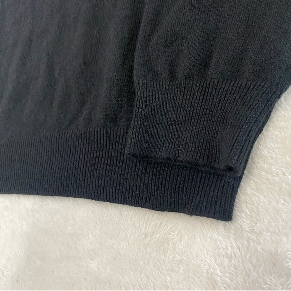Club Room Men XXL 100% Fine Cashmere Sweater Pullover Black V Neck Warm Layer - Picture 4 of 8